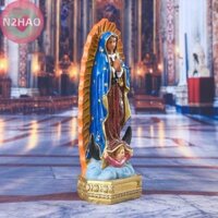 N2hao Mexico Tượng Đức Mẹ Guadalupe Tượng Tượng Công Giáo Điêu Khắc Nhựa Văn Phòng Nhà Tôn Giáo Trang Trí Đồ Trang Trí Thủ Công n