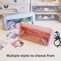 N2hao Sanrio Hello Kitty Hộp Đựng Bút Chì Trong Suốt Kuromi Cinnamoroll Dung Tích Lớn Văn Phòng Phẩm Tổ Chức Túi Đựng Bút Túi Trang Điểm A