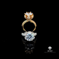 N503 Nhẫn nữ hột cao- hình hoa 6 cánh sang trọng đẳng cấp JOJO