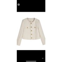 N68 [ Loại 1 SẴN Có video thật] áo khoác dạ tweed màu trắng ngà siu xinh CÓ ẢNH THẬT