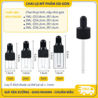【NA Beauty】 Chai  thủy tinh chiết nước hoa, tinh dầu, mỹ phẩm 1ml/ 2ml/ 3ml/ 5ml, chai có ống nhỏ g