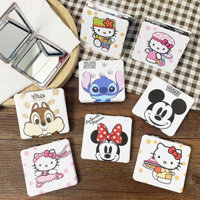 【NA Beauty】 Gương Trang Điểm Hai Mặt Hình Vuông Cầm Tay Mini, Gương Gấp Gọn Dạng Lật Nhiều Họa Tiết