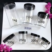 【NA Beauty】 HỦ Nhựa tròn Nắp Trắng/ Đen/ Nhôm vàng/ Bạc ( CÓ LOT) - HỦ PET Trong suốt 500GR/ 300gr/