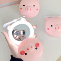 【NA Beauty】 Quạt Cầm Tay Mini Fan - Quạt Tích Điện Cầm Tay Mini 3 In 1 Cực Mát, Kiêm Gương Soi Và Đ
