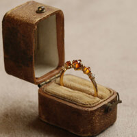Na Fuyue Xixuan  Phantom Day  Nhẫn Garnet Cam Nhật Bản Nữ ins Cao Cấp Retro Sang Trọng Đá Quý Sống Miệng Vòng Vỏ Điều Chỉnh Trang Sức