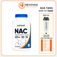 NAC Nutricost 600mg (180 viên) tăng sức đề kháng, giải độc gan tự nhiên, Hỗ trợ sản xuất glutathione