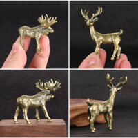 Nai Sừng tấm, Nai Hươu Sừng chất liệu Đồng Vàng nguyên khối (TD347)