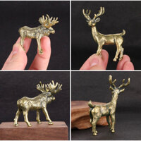 Nai Sừng Tấm, Nai Hươu Sừng, chất liệu Đồng Vàng nguyên khối (TD347)