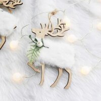 Nai Sừng Trắng Bằng Gỗ Trang Trí Cây Thông Noel