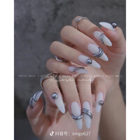 Nail Box 10 ngón tráng gương [Tặng dũa và keo dán móng]