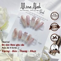 Nail Box Thạch Vân Đá Tráng Gương Xích Charm Móng Úp Thiết Kế Đo Size Theo Yêu Cầu NB045 250