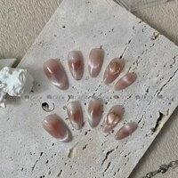 Nail Box Thiết Kế - Củ Cải Nailbox - Mắt Mèo Cam Nâu Hơ Tim Quả Đào - C067