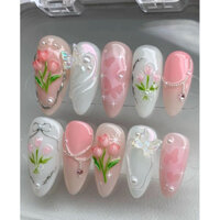nail box thiết kế móng giả hoa tulip nổi