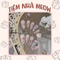 Nail Box thiết kế - Tiệm Nhà Meow Hành Tinh Tím Dễ Thương - T216