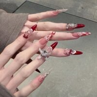 Nail Box Trang Trí Đính Đá MSA203 - Móng Giả Thủ Công - Nail Box Làm Theo Yêu Cầu- Tiệm Nail Cô Tấm