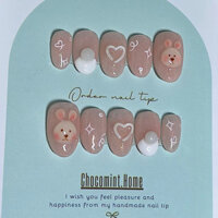 Nail korea hạt na thỏ bông [ChocoMint.homes] phong cách hàn quốc siêu yêu dành cho các nàng thích sự nhẹ nhàng.