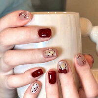 Nailbox [886] - Móng tay giả thiết kế🎀 Mẫu xinh mắt mèo kim cương Hello Kitty siêu dễ thương🤭✨