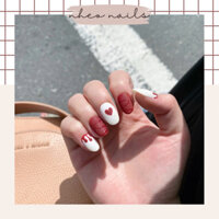 NAILBOX - design đơn giản màu nâu chocolate, đỏ đô | móng úp sơn gel thiết kế theo yêu cầu