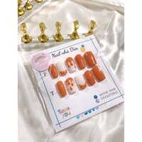 [NAILBOX+ KEO - DŨA + MIẾNG DÁN] Bộ móng thiết kế giọt nước màu cam cá tính độc đáo