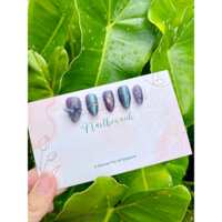 Nailbox Màu Thạch Tím Bướm 3D phối Mắt Mèo - Tráng Gương - Gel nổi nổi bần bật