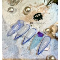 Nailbox/ Móng giả họa tiết màu xanh GEMMA 022