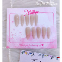 Nailbox Móng giả/ Móng up Sơn trơn Thạch nâu nude - Màu tự chọn/SayHi Nailbox thiết kế