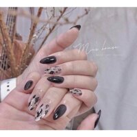 Nailbox móng giả móng úp thiết kế thủ công đen báo