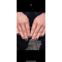 Nailbox móng ngắn mẫu nam sơn nhám đen vẽ chất