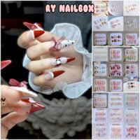 NAILBOX Móng tay giả NGẮN thiết kế thủ công, ảnh thật shop chụp.
