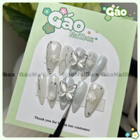 Nailbox móng up cô dâu thạch trắng gạo mắt mèo