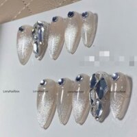 Nailbox móng up sơn mắt mèo đính đá rơi 1 ngón