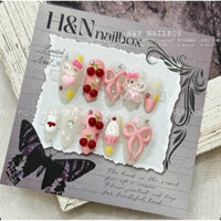 Nailbox móng úp thiết kế hello kitty 054(ảnh thật của shop)