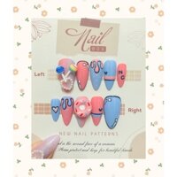 Nailbox móng úp thiết kế ngọt ngào charm lẹo mút bánh donut theo số đo