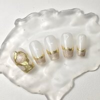 Nailbox nail box móng úp thiết kế nước gạo vẽ nổi tráng gương vàng mắt mèo form thang dự tiệc đơn giản mã A9