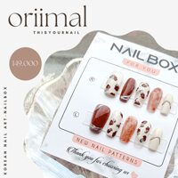 Nailbox nhà Oriimal - Móng tay giả handmade phong cách sành điệu trẻ trung, màu nâu kem da beo