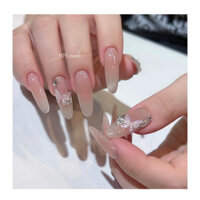 nailbox thạch lòng đào bướm trong đính đá