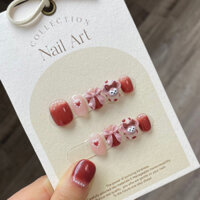 Nailbox thiết kế dễ thương hình gấu màu hồng - TẶNG 6 dụng cụ làm nail -  NB0070