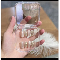 nailbox thiết kế đính charm - đá khối