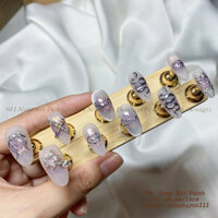 Nailbox thiết kế làm thủ công tráng gương đính charm - Nail box thiết kế theo yêu cầu - Móng tay giả