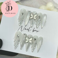 Nailbox thiết kế mắt mèo , móng tay giả cô dâu sang trọng , mẫu nail đẹp