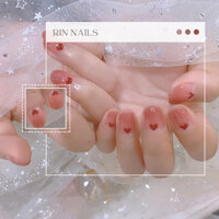 Nailbox thiết kế màu hồng vẽ trái tim - TẶNG 6 dụng cụ làm nail - NB0080