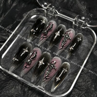 Nailbox Thiết Kế Móng Tay Giả Thỏ Đen Thánh Giá Cá Tính Sang Chảnh Mã 162