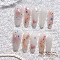 Nailbox thiết kế sơn thạch ẩn nhũ - mẫu nail box đơn giản - Móng tay giả