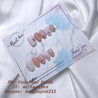Nailbox thiết kế sơn thạch hoa bột nổi - Móng tay giả theo yêu cầu - Hoa nổi - ẩn xà cừ - Móng up
