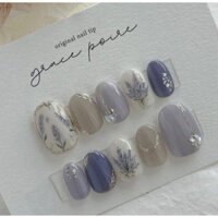 Nailbox thiết kế thạch xanh tím màu nước hoa lavender