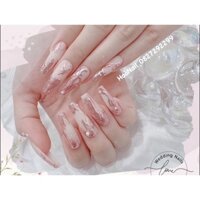 nailbox thiết kế tráng gương gel nổi tông hồng