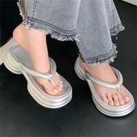 NAIPINGZHIZAO 5cm silver women slippers