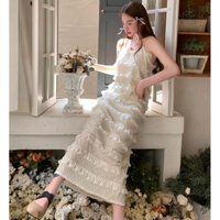 Nalinila Đầm công chúa tiểu thư maxi bánh bèo nhiều tầng dễ thương đáng yêu ngọt ngào dạo phố,du lịch,đi biển chụp hình