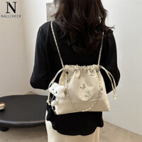 Nallcheer Casual niche thiết kế hình bướm túi xô thiết kế dây rút ba lô nữ cao cấp
