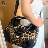 Nallcheer Da báo in phong cách hot girl túi xách nữ cao cấp khí chất đa năng dung tích lớn túi đeo vai